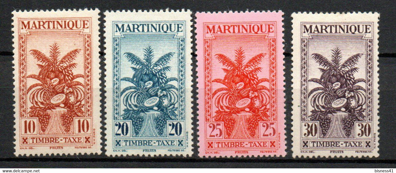 Col32 Colonie Martinique Taxe N° 23 à 26 Neuf X MH Cote : 7,00€ - Portomarken