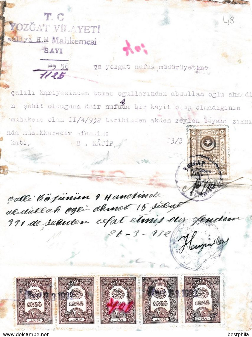 Turkey & Ottoman Empire -  Fiscal / Revenue & Rare Document With Stamps - 48 - Lettres & Documents