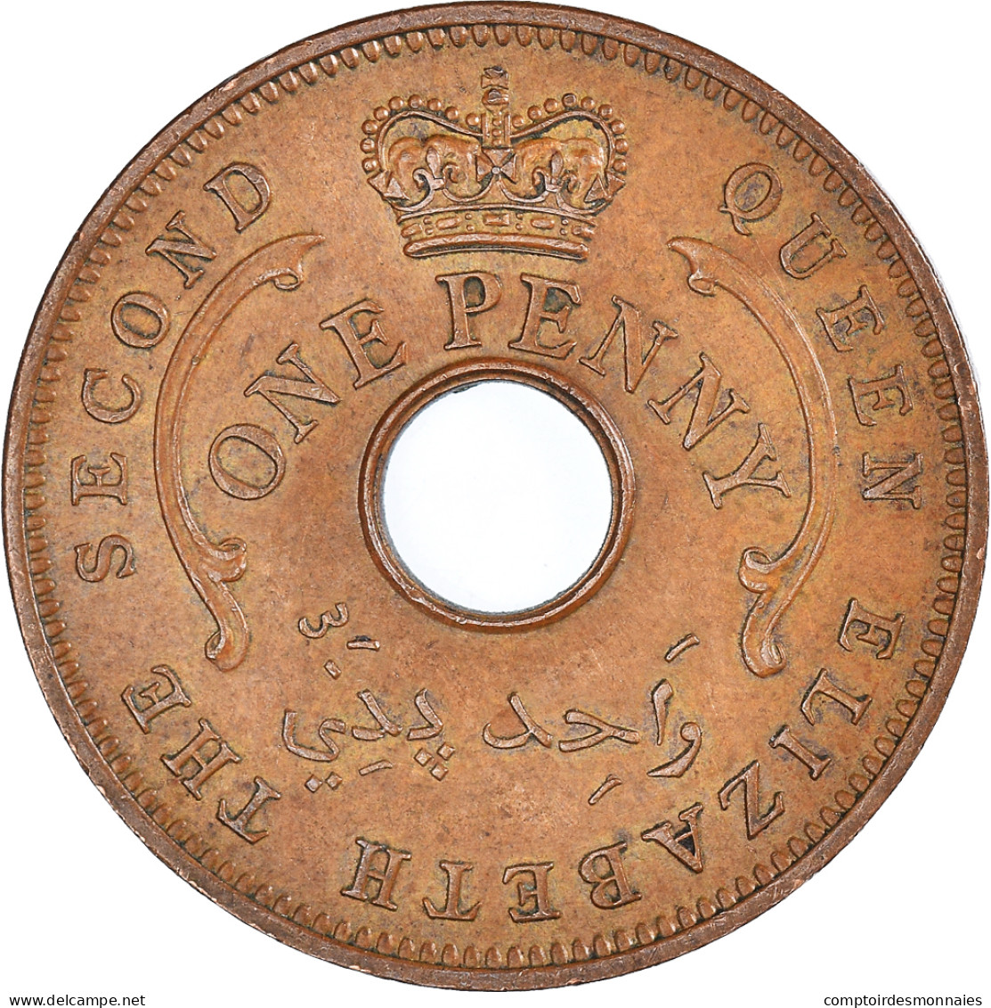 Monnaie, Nigéria, Elizabeth II, Penny, 1959, TTB, Bronze, KM:2 - Nigeria