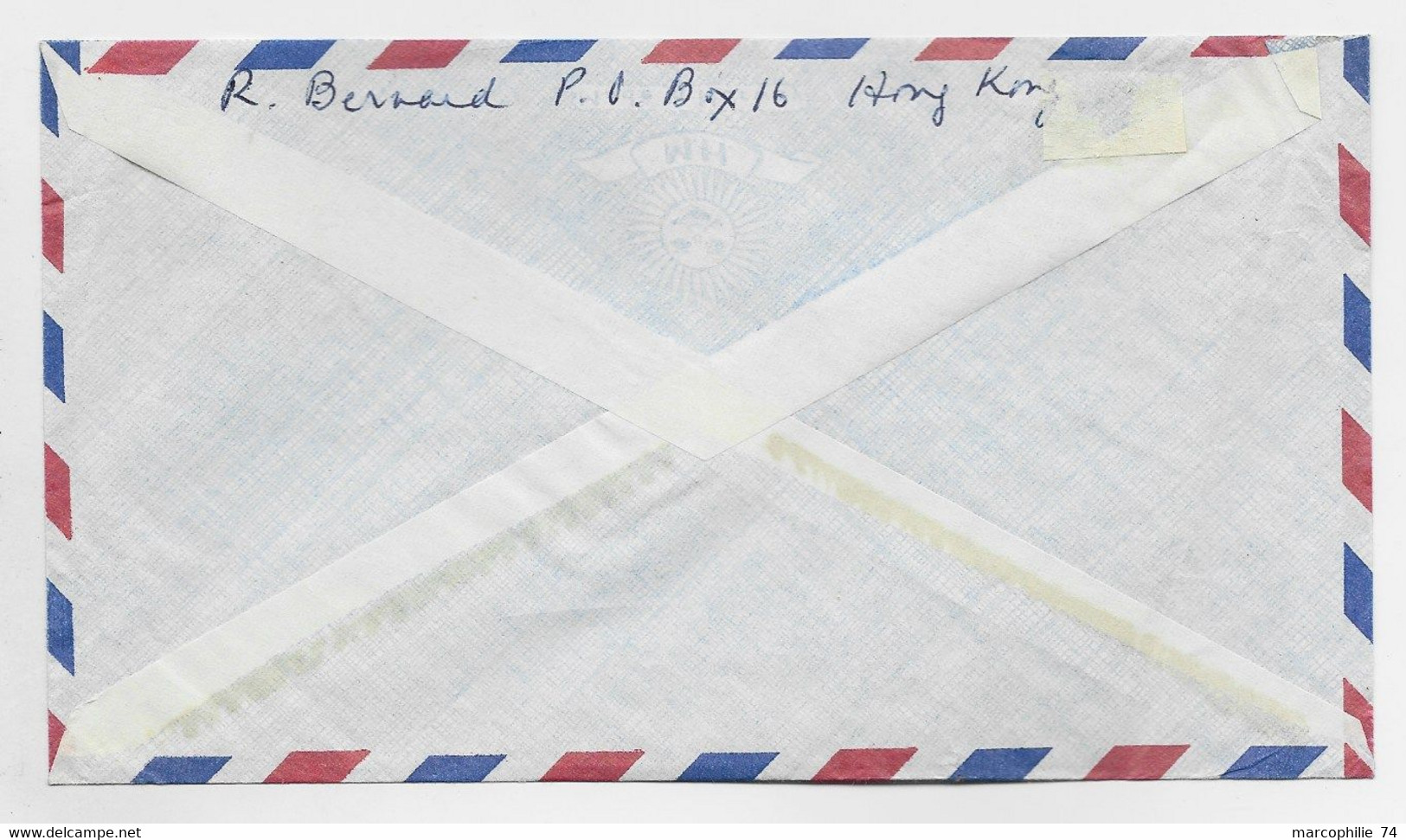 EMA HONG KONG 0130 CENTS VICTORIA 22.XII.1962 LETTRE COVER AIR MAIL TO FRANCE - Distributeurs