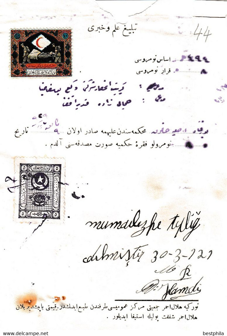 Turkey & Ottoman Empire -  Fiscal / Revenue & Rare Document With Stamps - 44 - Lettres & Documents