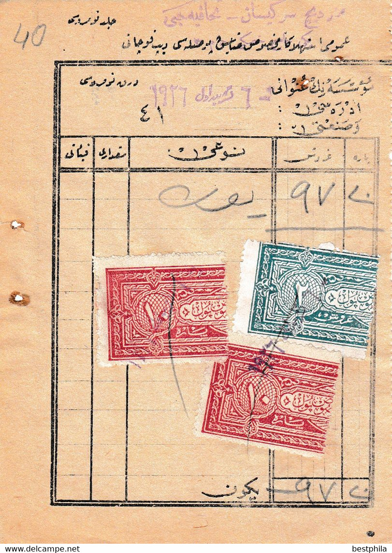 Turkey & Ottoman Empire -  Fiscal / Revenue & Rare Document With Stamps - 40 - Briefe U. Dokumente