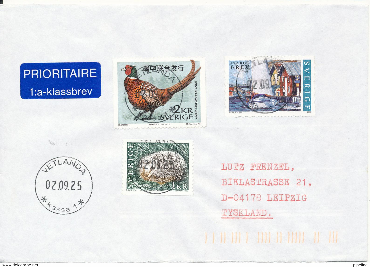 Sweden Cover Sent To Germany 25-9-2002 Topic Stamps - Brieven En Documenten