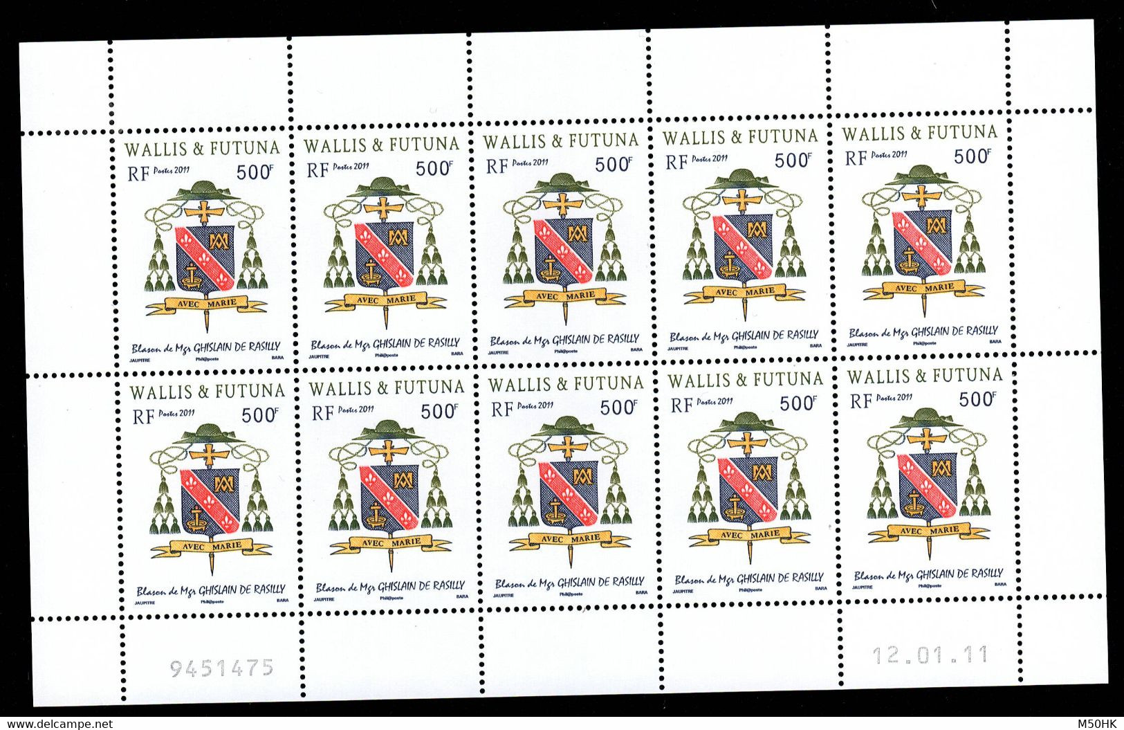 Wallis Et Futuna - YV 746 N** MNH En Feuillet Complet De 10 Timbres Avec Coin Daté - Unused Stamps