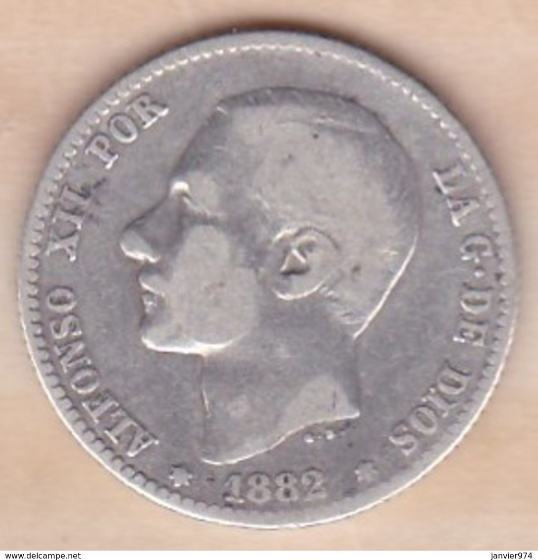 Espagne ,1 Peseta 1882 Alfonso XII , En Argent - First Minting