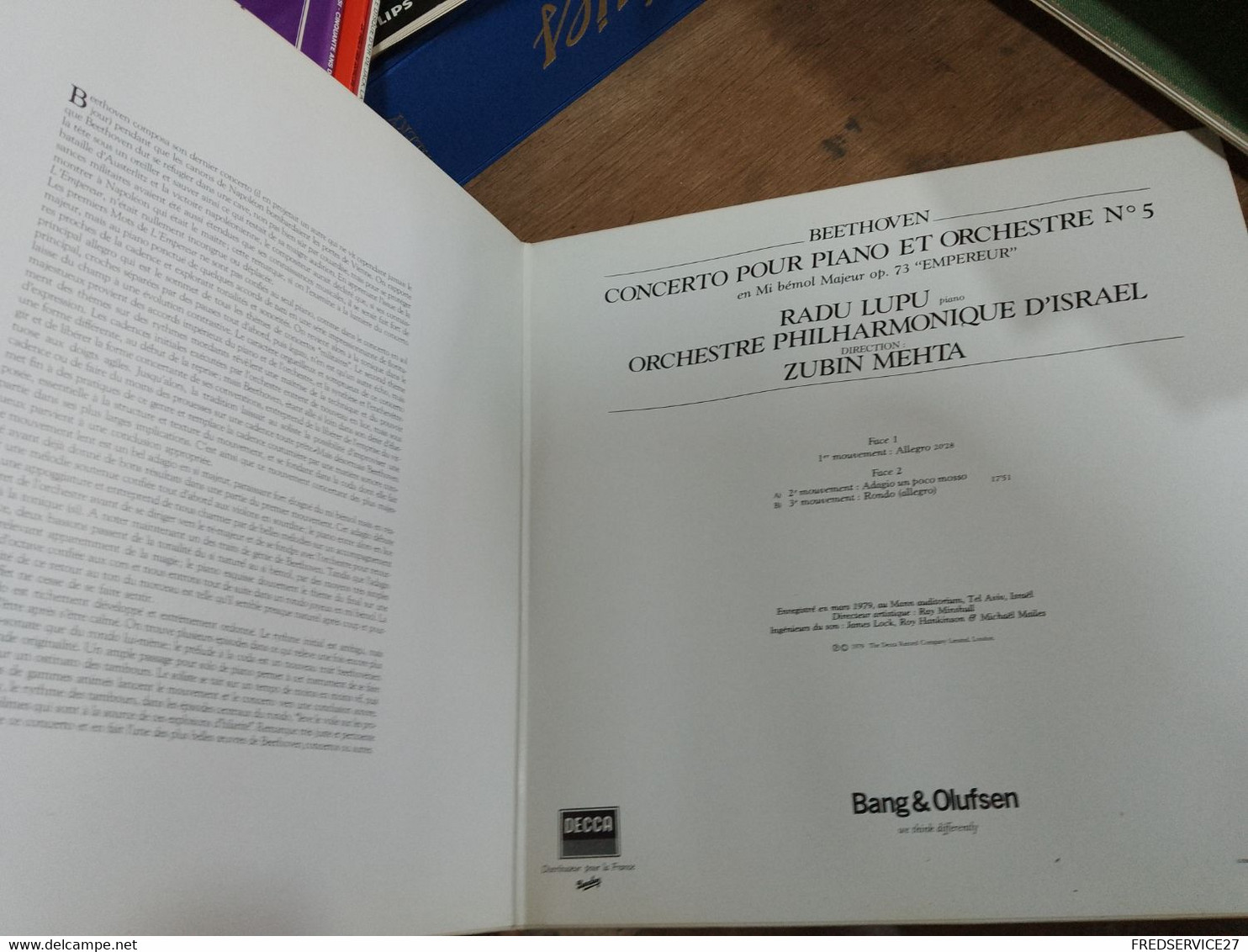 64 // BEETHOVEN CONCERTO POUR PIANO ET OCHESTRE N°5 "EMPEREUR" / RADU LUPU  ORCHESTRE PHILHARMONIQUE D'ISRAEL - Instrumental