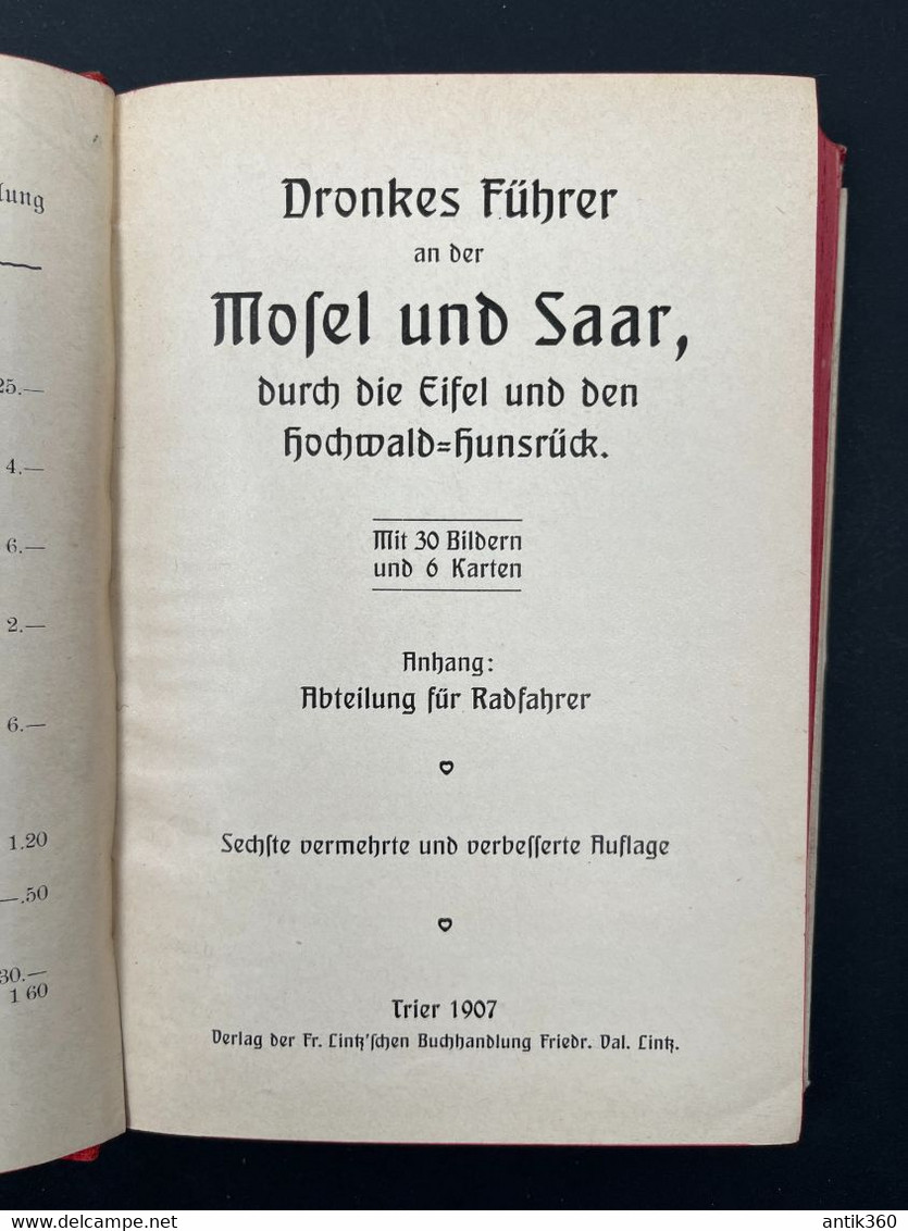 Ancien Guide DRONKE'S FÜHRER AN DER MOSEL UND SAAR DURCH DIE EIFEL UND DEN HOCHWALD HUNSRUCK - Zonder Classificatie