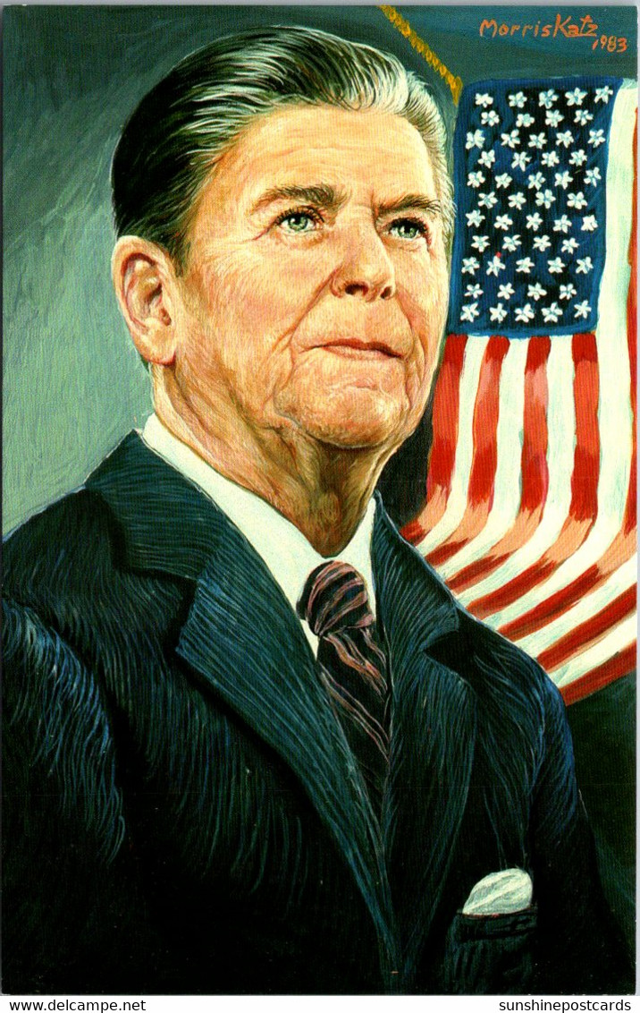 President Ronald Reagan 40th U S President Painting By Morris Katz - Presidents