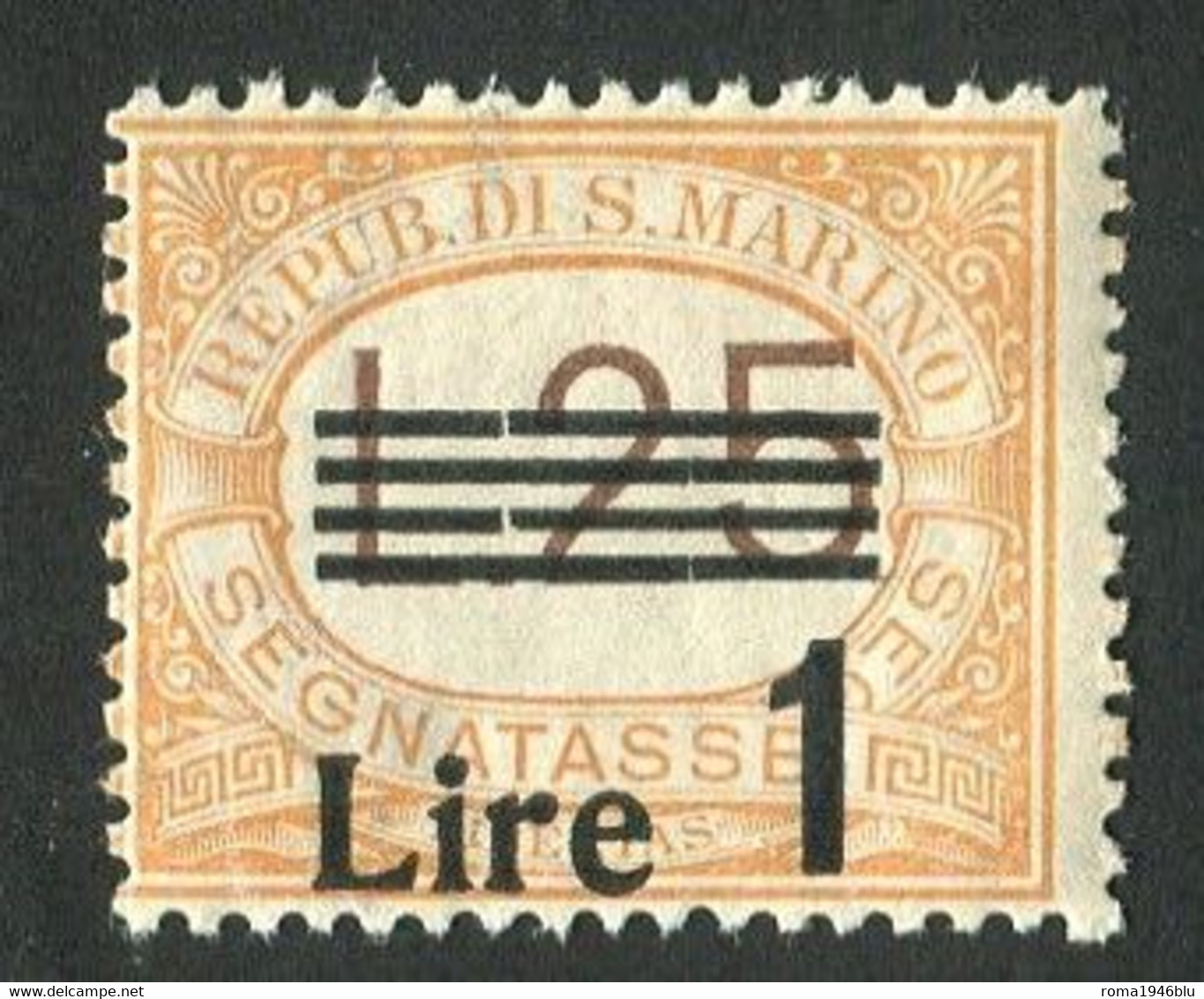 SAN MARINO 1936-39 SEGNATASSE 1 L. SU 25 L. ** MNH - Timbres-taxe