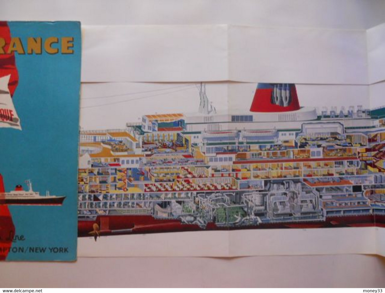Plan En Coupe Du SS FRANCE Par Pierre Parreton Michel Lezla Illustration J. Jacquelin 1961 - Andere Plannen