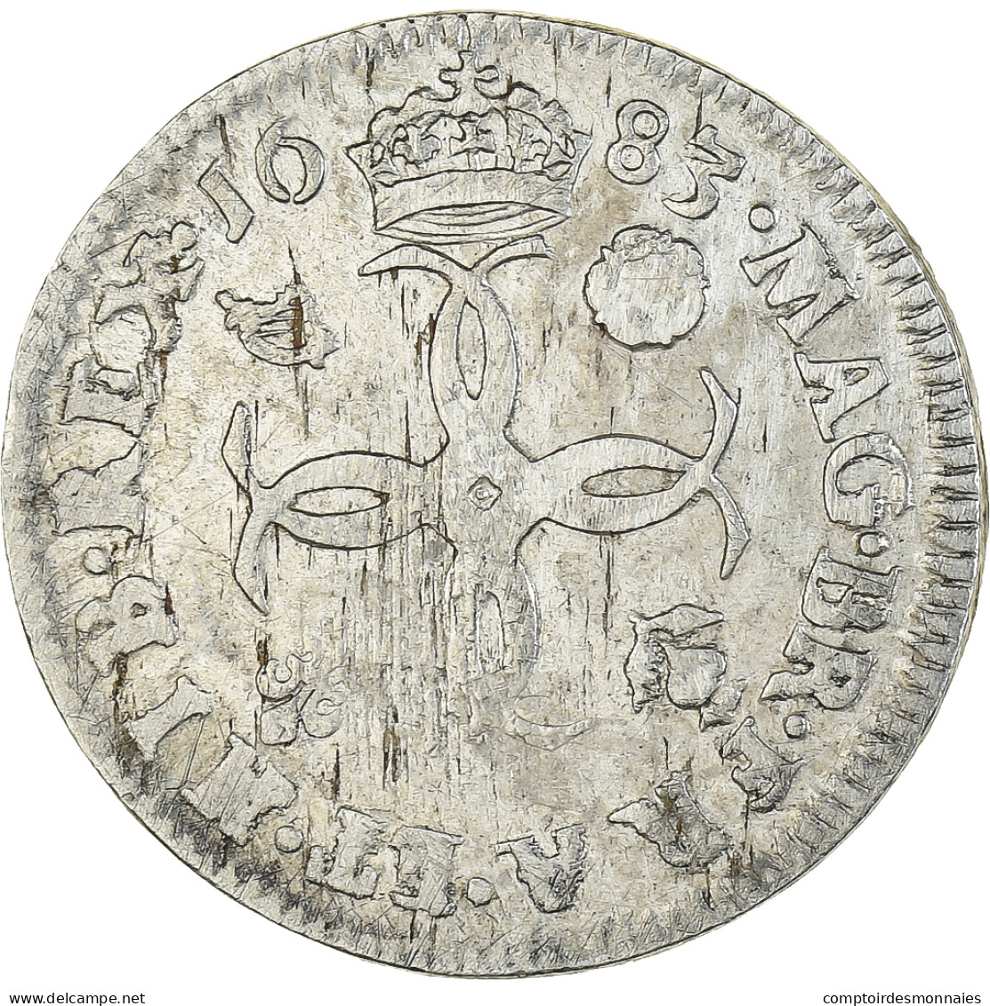 Monnaie, Grande-Bretagne, Charles II, 4 Pence, Groat, 1683, Londres, TTB - F. 4 Pence/ Groat