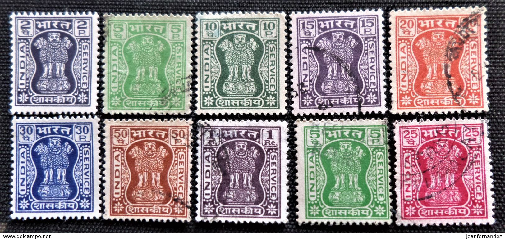 Timbres De Service De L'Inde 1967 -1973 Capital Of Asoka Pillar Stampworld N°  170 à 177_181_188 - Dienstzegels