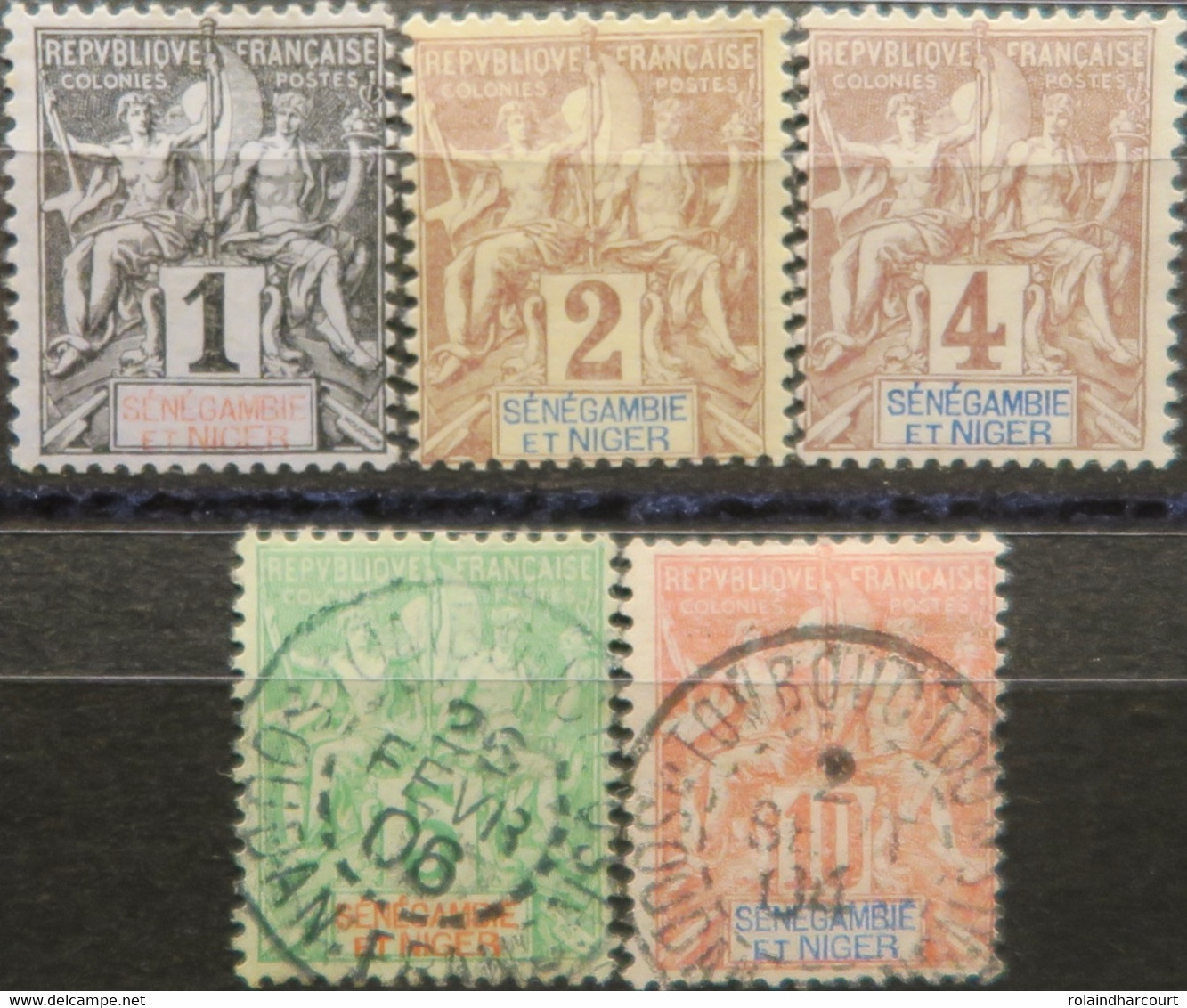 LP3844/1946 - 1903 - COLONIES FRANÇAISES - SENEGAMBIE Et NIGER - N°1 à 5 NEUFS (*)/☉ 2 BEAUX CàD - Neufs