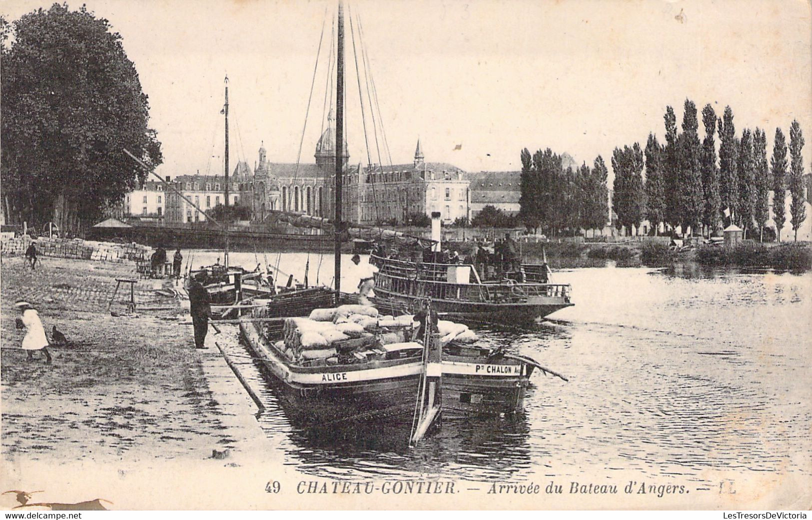 FRANCE - 53 - CHATEAU GONTIER - Arrivée Du Bateau D'Angers - LL - Carte Postale Ancienne - Chateau Gontier