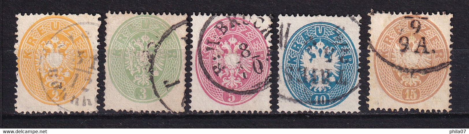 AUSTRIA 1863 - Mi.No. 24/28, Canceled Complete Serie / 2 Scans - Used Stamps