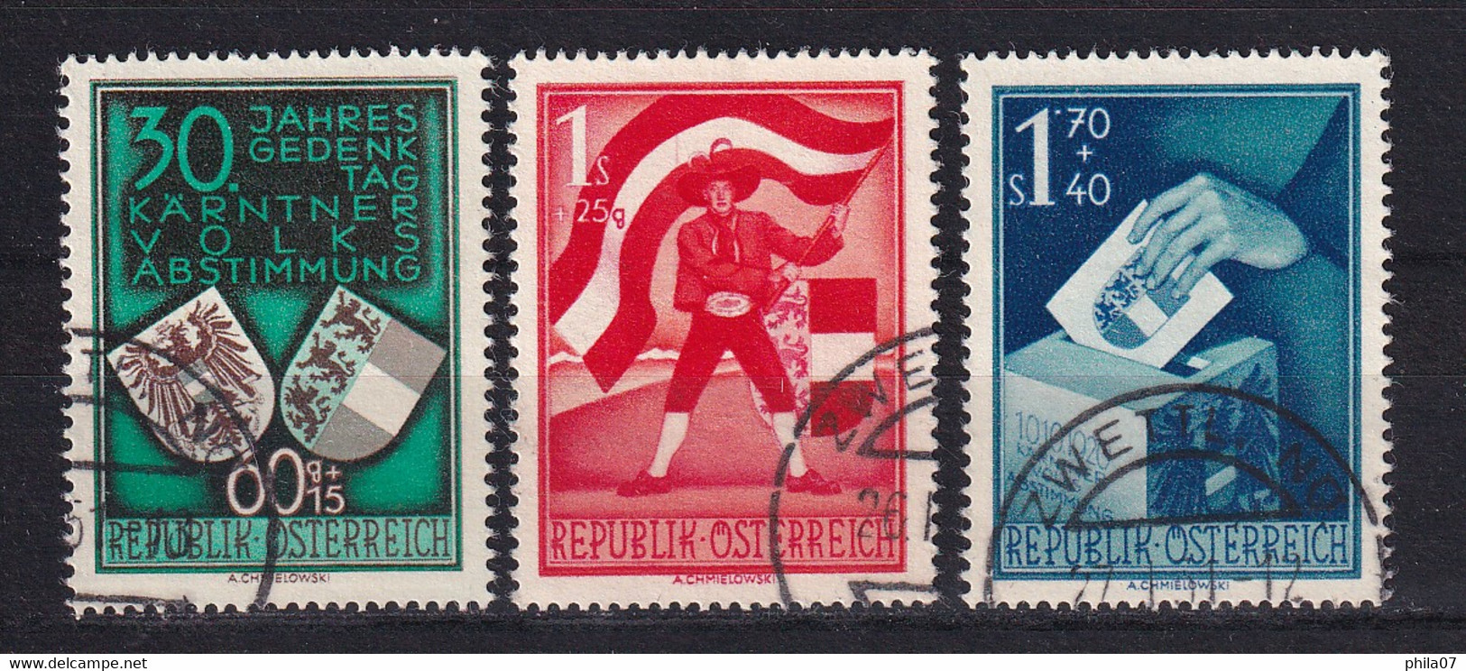 AUSTRIA 1950 - Mi.No. 952/954, Complete Serie, Canceled / 2 Scans - Oblitérés