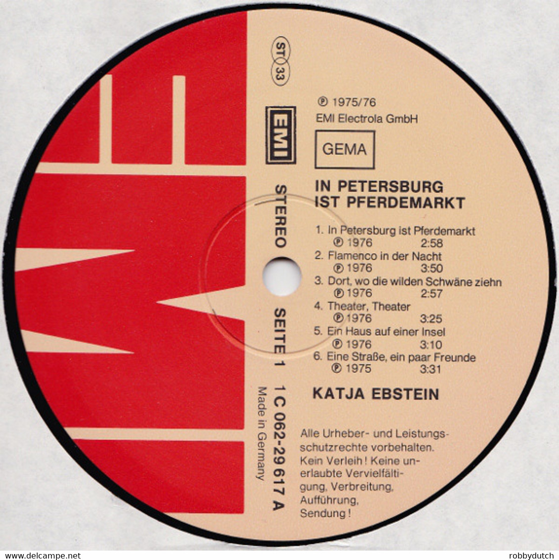 * LP *  KATJA EBSTEIN - IN PETERSBURG IST PFERDEMARKT (Germany 1976) - Other - German Music