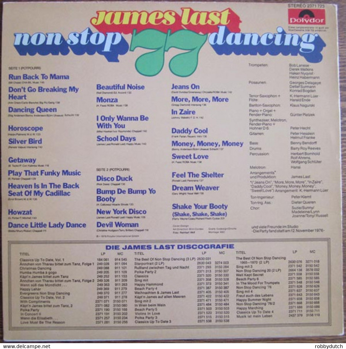 * LP *  JAMES LAST - NON STOP DANCING 77 (Holland 1`977) - Instrumental