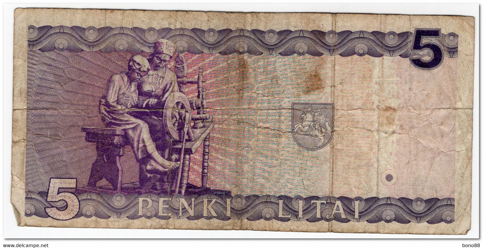 LITHUANIA,5 LITAI,1993,P.55,aF - Litauen