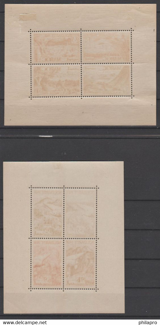 MAROC  1949 BF 1+2  *MH  HINGED  Réf  R374 - Blocks & Sheetlets