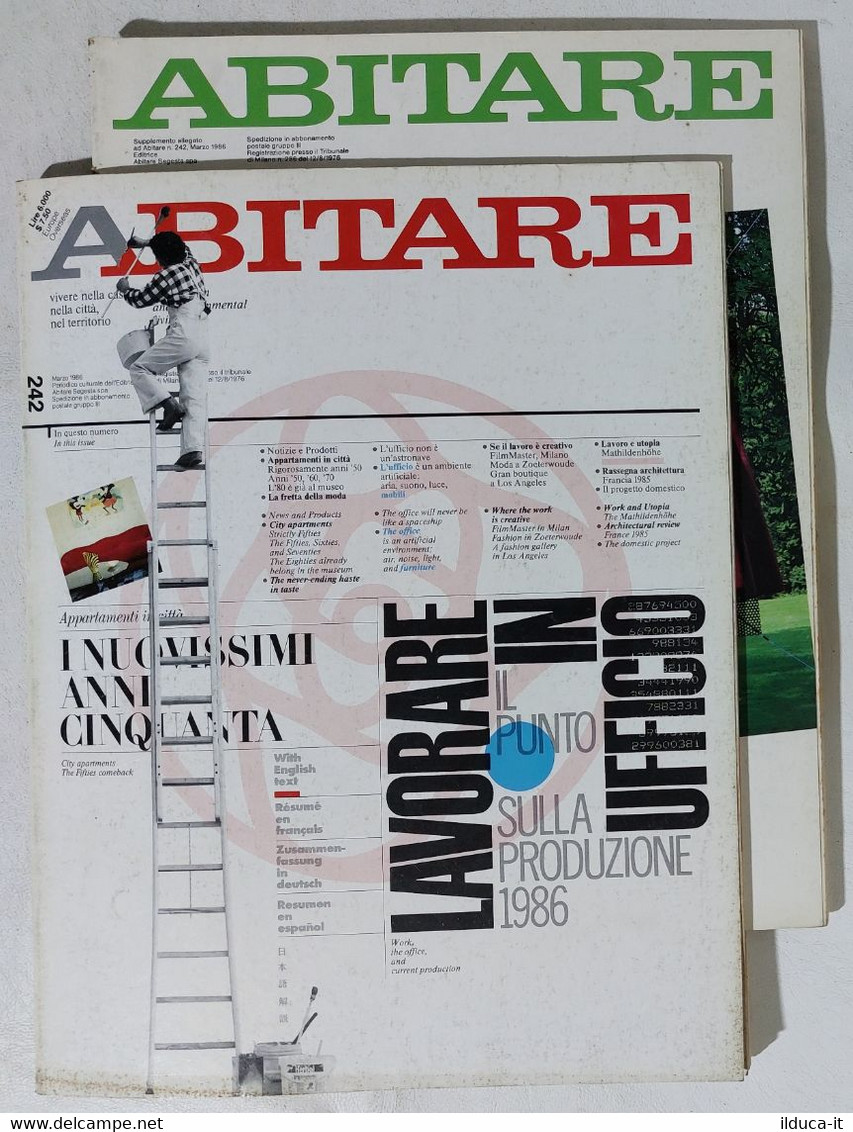 17243 ABITARE 1986 N. 242 - Appartamenti Anni 50 / Ufficio + Allegato Il Verde 3 - Natur, Garten, Küche