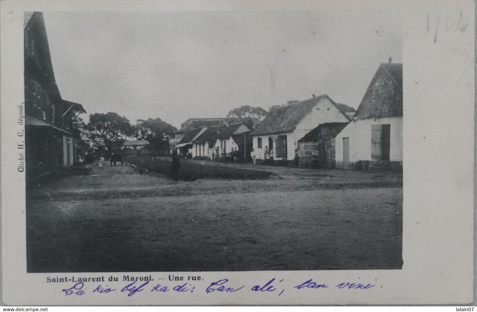 C. P. A. : GUYANE : SAINT-LAURENT DU MARONI : Une Rue, Timbre En 1904 - Saint Laurent Du Maroni