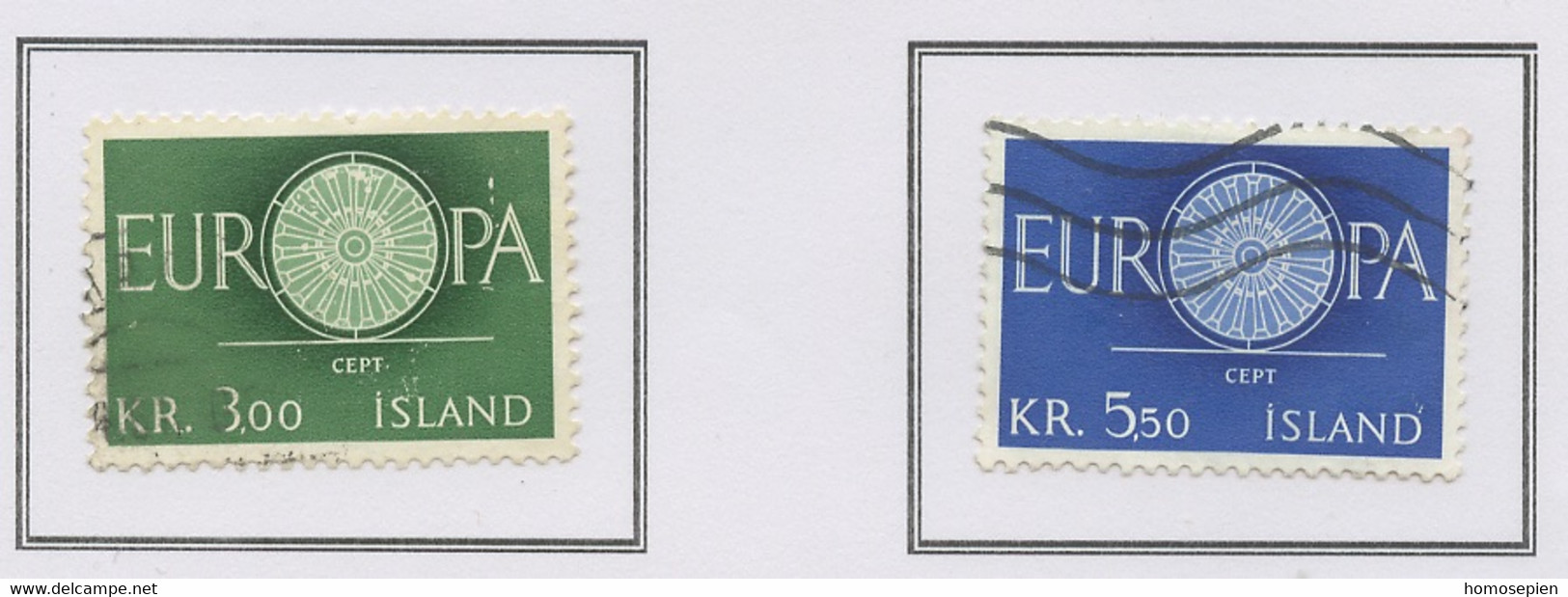 Islande - Island - Iceland 1960 Y&T N°301 à 302 - Michel N°343 à 344 (o) - EUROPA - Usati