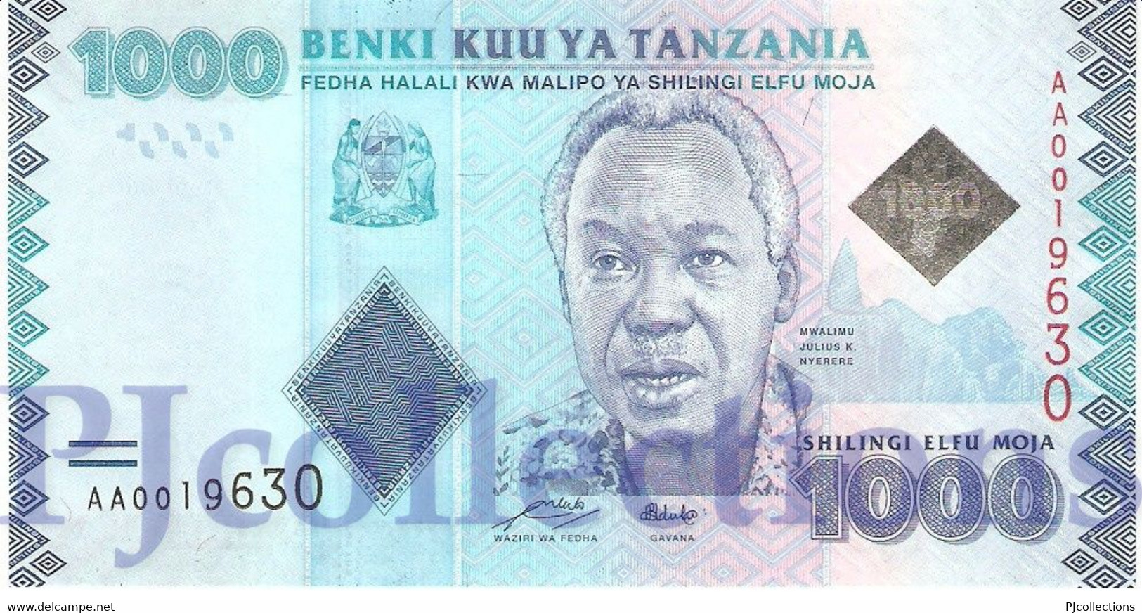 TANZANIA 1000 SHILINGI 2010 PICK 41 UNC PREFIX "AA" - Tanzania