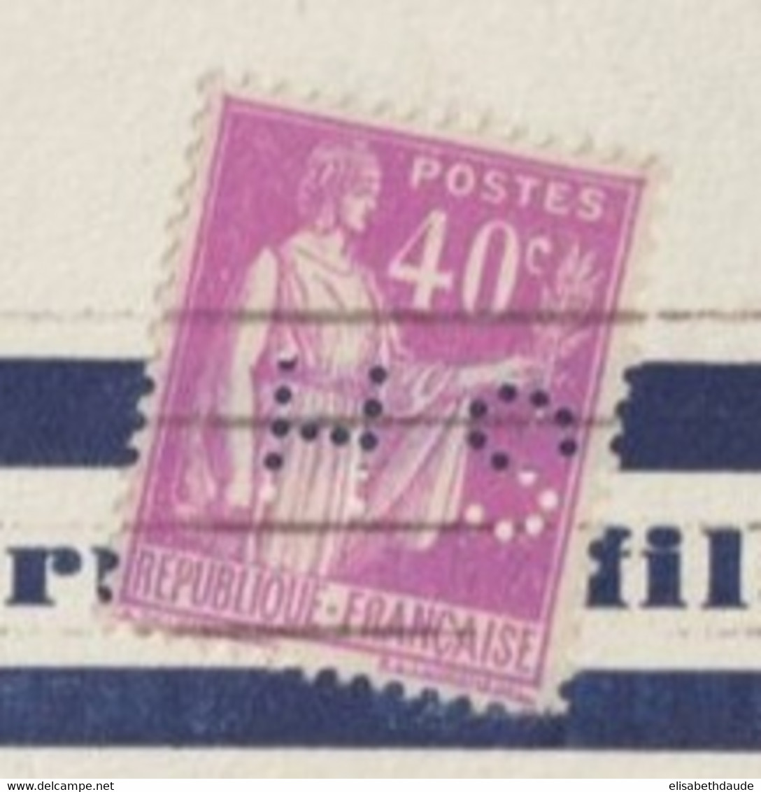 1934 - PAIX PERFORE (PERFIN) Sur CARTE PUB "SIEGEL" De PARIS - Storia Postale