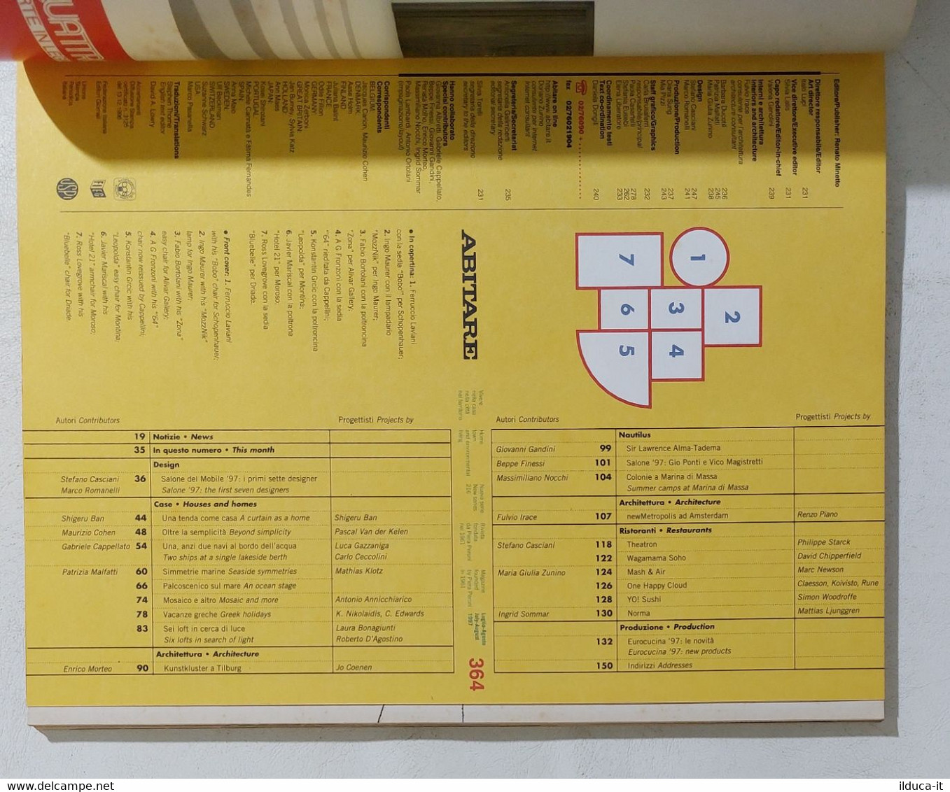 17822 ABITARE 1997 N. 364 - Sette Designer / Piano Ad Amsterdam - House, Garden, Kitchen