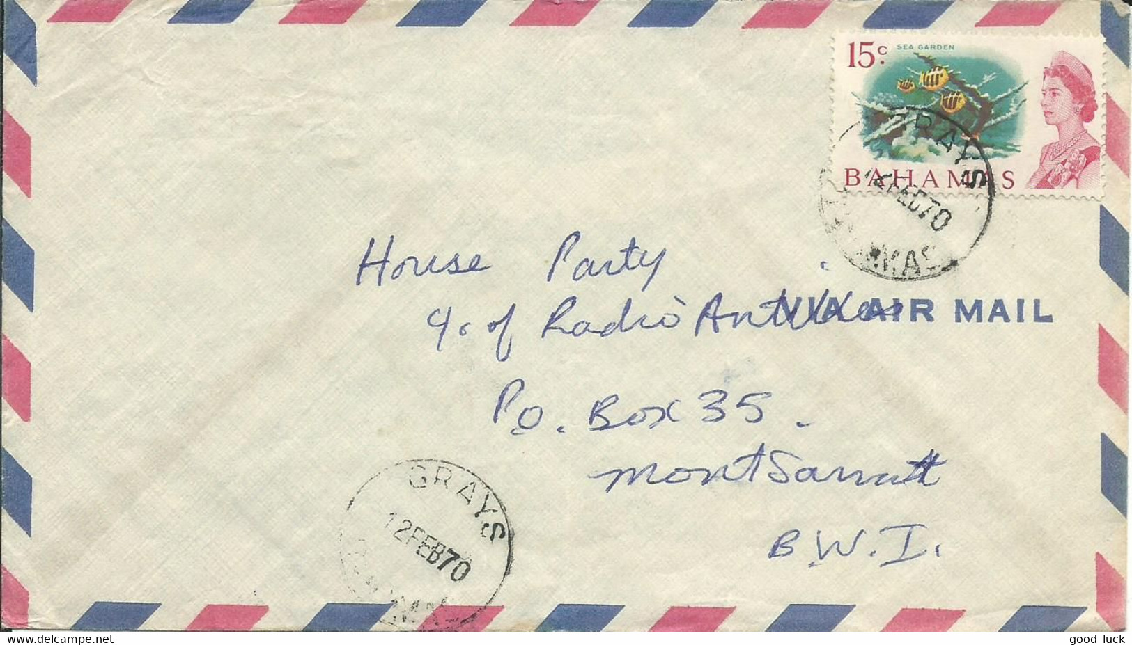 BAHAMAS 15 C POUR MONTSERRAT DE 1970 LETTRE COVER - 1963-1973 Interne Autonomie