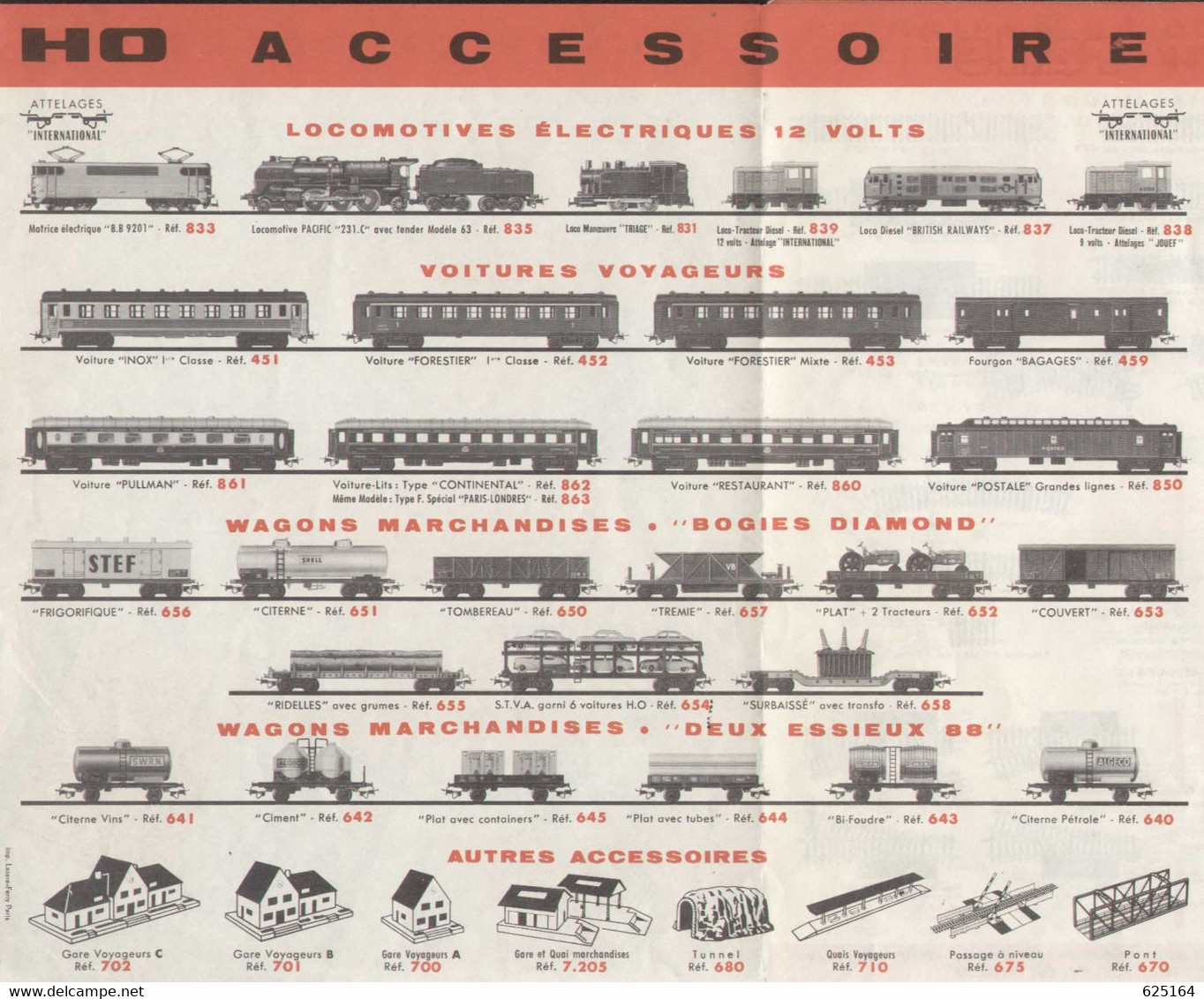 Catalogue Jouef 1962 Brochure Plans De Réseaux Accessoires Trains 1ère Version - Français