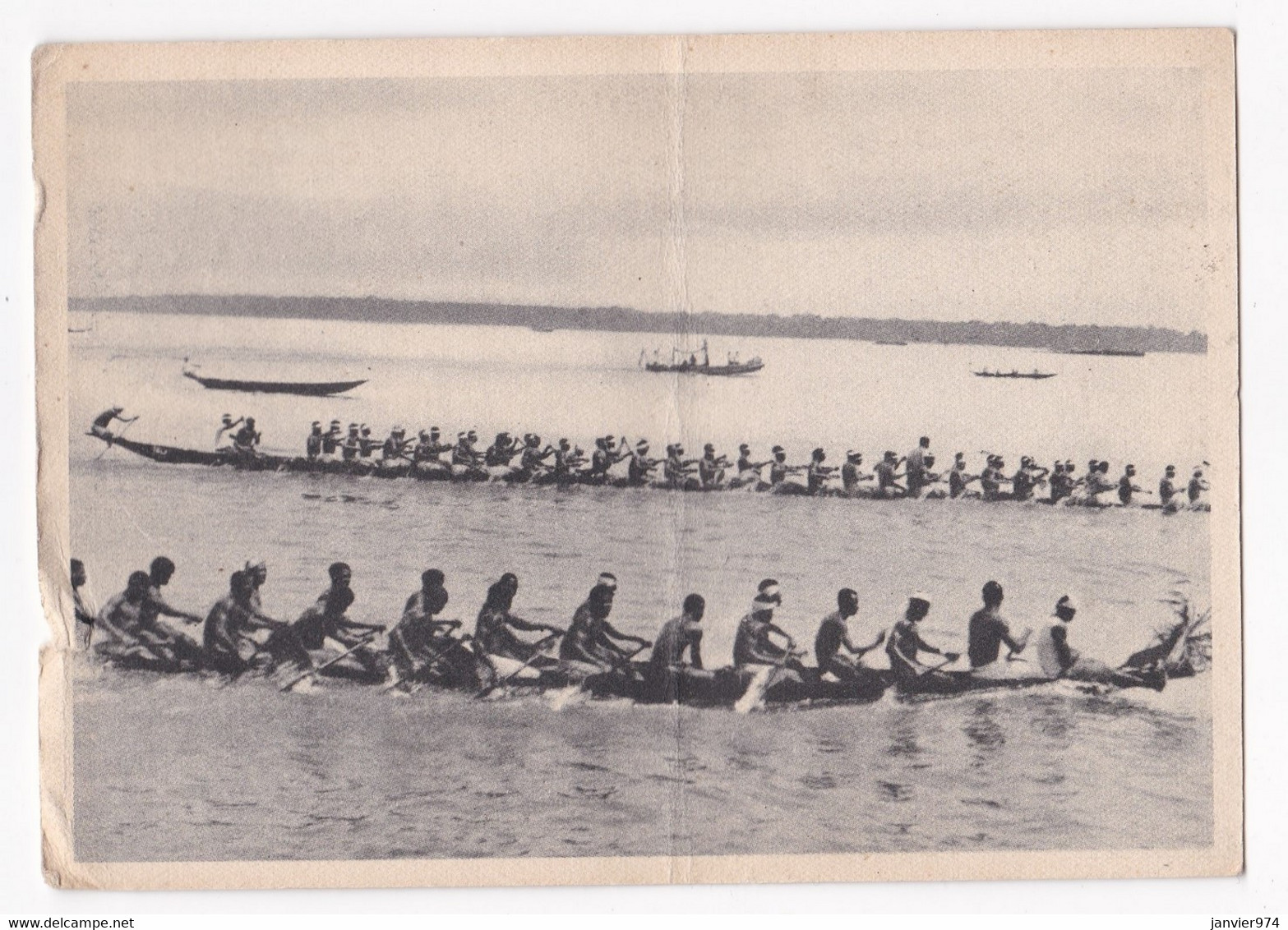 Cameroun , Rameurs Sur Pirogues , Pour Toulouse. - Kameroen