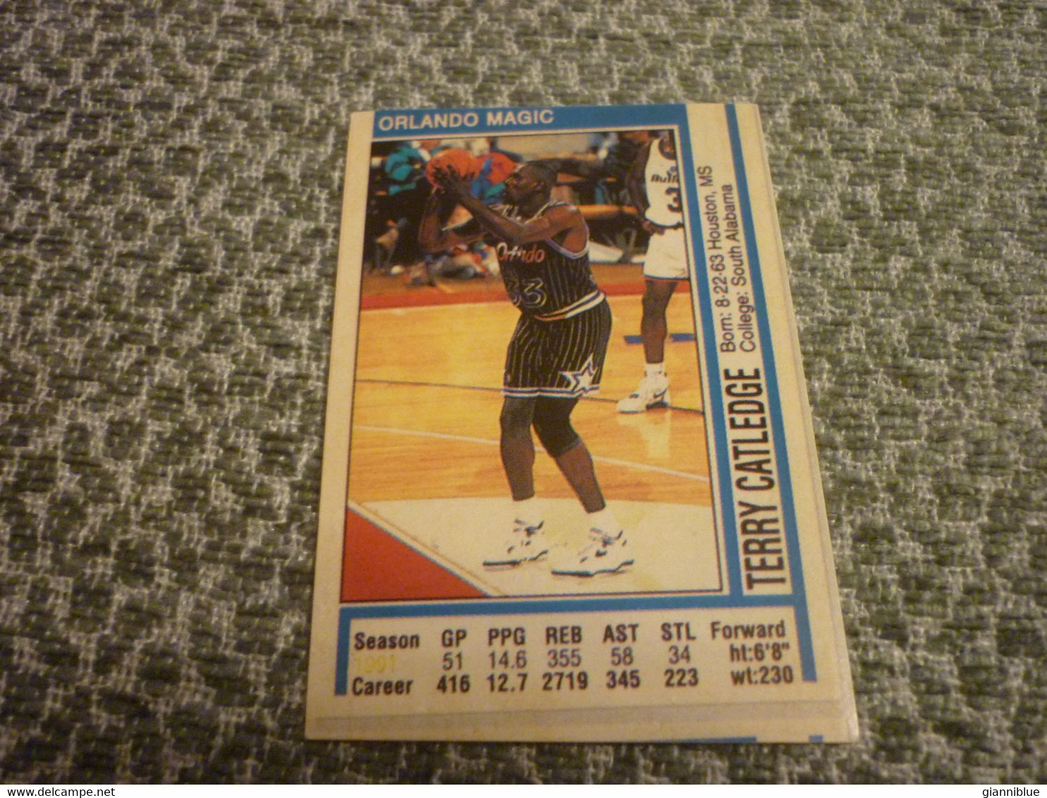 Terry Catledge Orlando Magic 1991-92 NBA Rare Greek Edition Panini Basketball Basket Unstuck Sticker #71 - 1990-1999