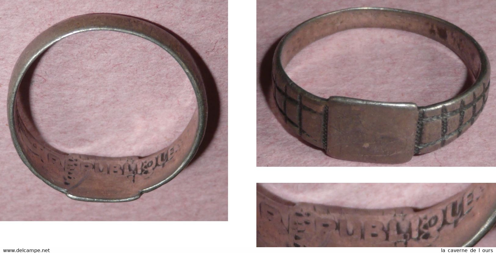 Rare Ancienne Bague Fabriquée Dans Une Pièce De Monnaie France Turin - Abarten Und Kuriositäten