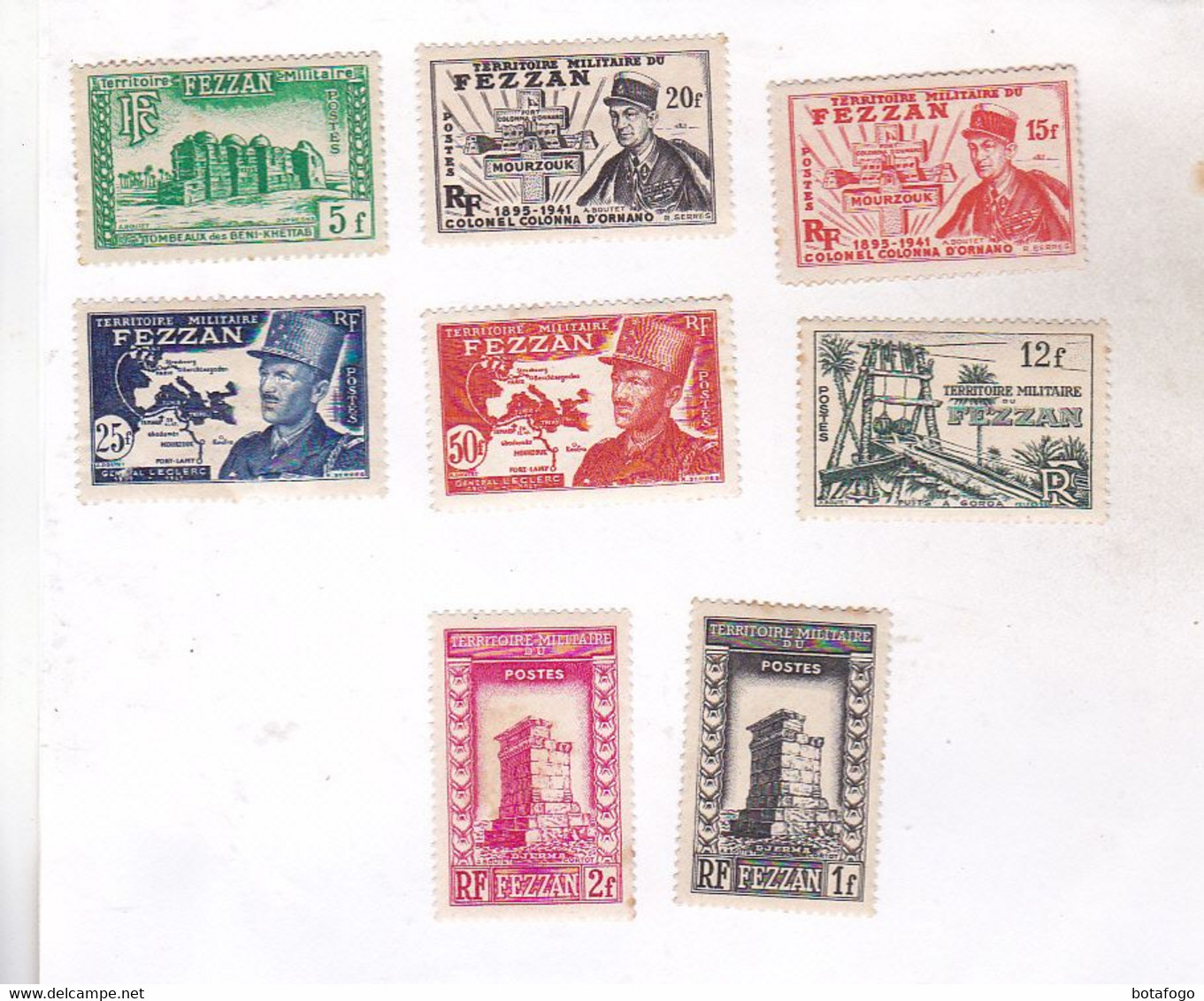 8 TIMBRES FEZZAN, - Sonstige & Ohne Zuordnung