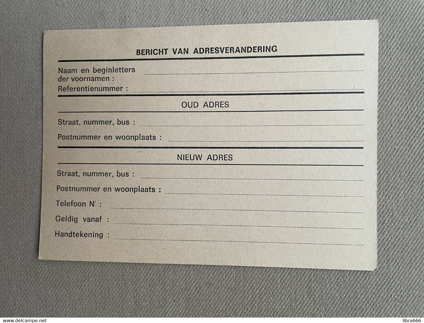 BERICHT VAN ADRESVERANDERING - Adressenänderungen