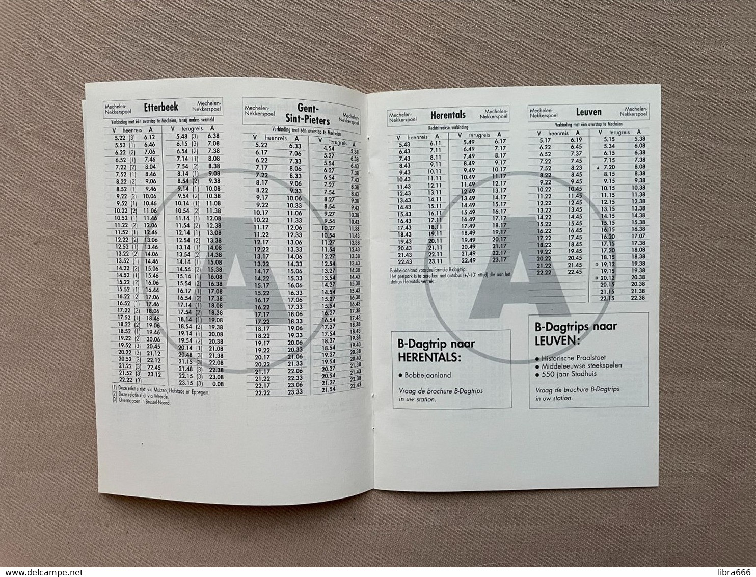 Dienstregeling IC-IR 1998 NMBS - Mechelen-Nekkerspoel - 11 Blz. - 15 X 11 Cm. - Europa