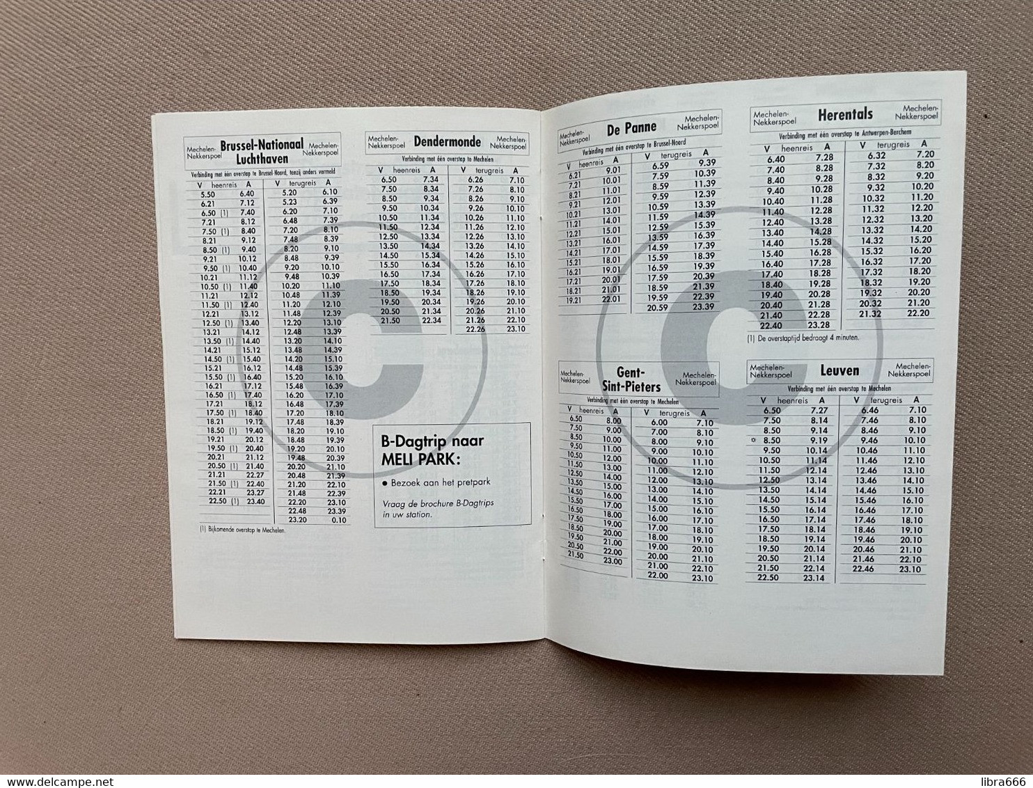 Dienstregeling IC-IR 1998 NMBS - Mechelen-Nekkerspoel - 11 blz. - 15 x 11 cm.