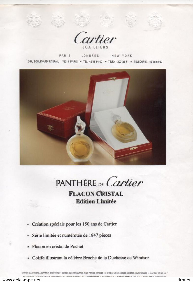 Panthère De CARTIER - FLACON DE PARFUM EN CRISTAL  -  CREATION SPECIALE - EDITION  LIMITEE -  RARETE - Women