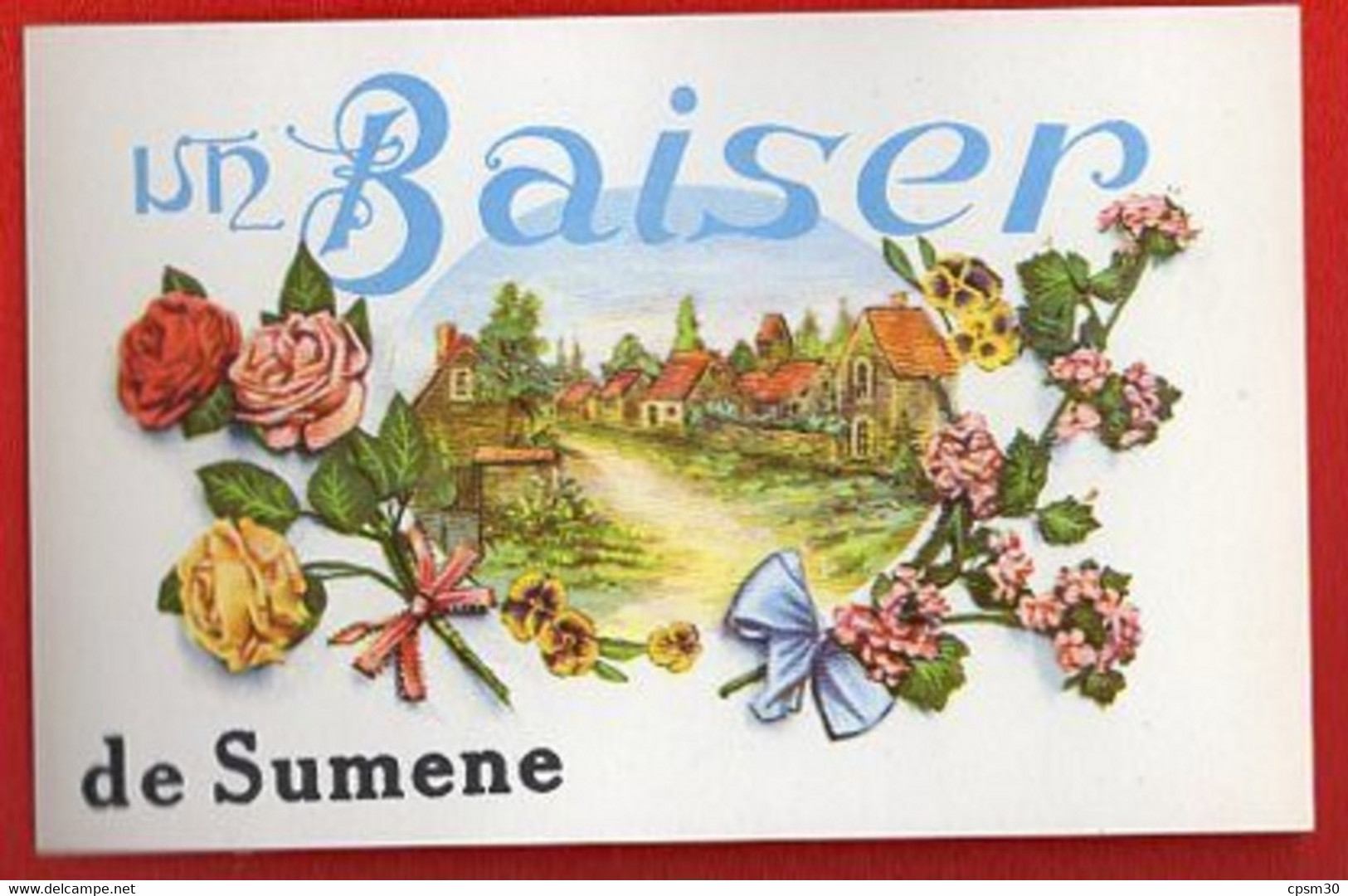 30 Gard - Cpsm Carte Fantaisie SUMENE, Baisers Souvenir Pensée De .....(quatre Cartes Différentes) - Sumène