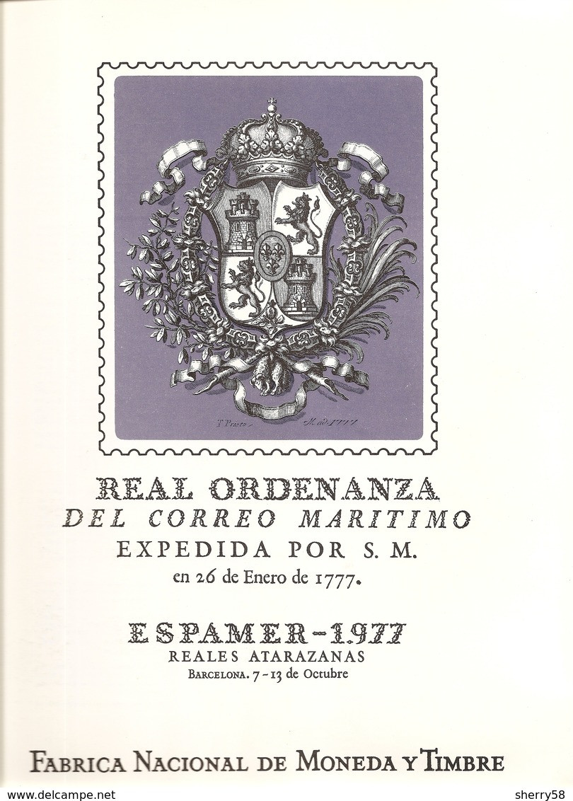 1977- ED. 2437 SIN EL SELLO-DOCUMENTO FILATÉLICO DE LA F.N.M.T. Nº 3 - ESPAMER ' 77 + PROGRAMA DE EMISIÓN - VER FOTOS - Commemorative Panes