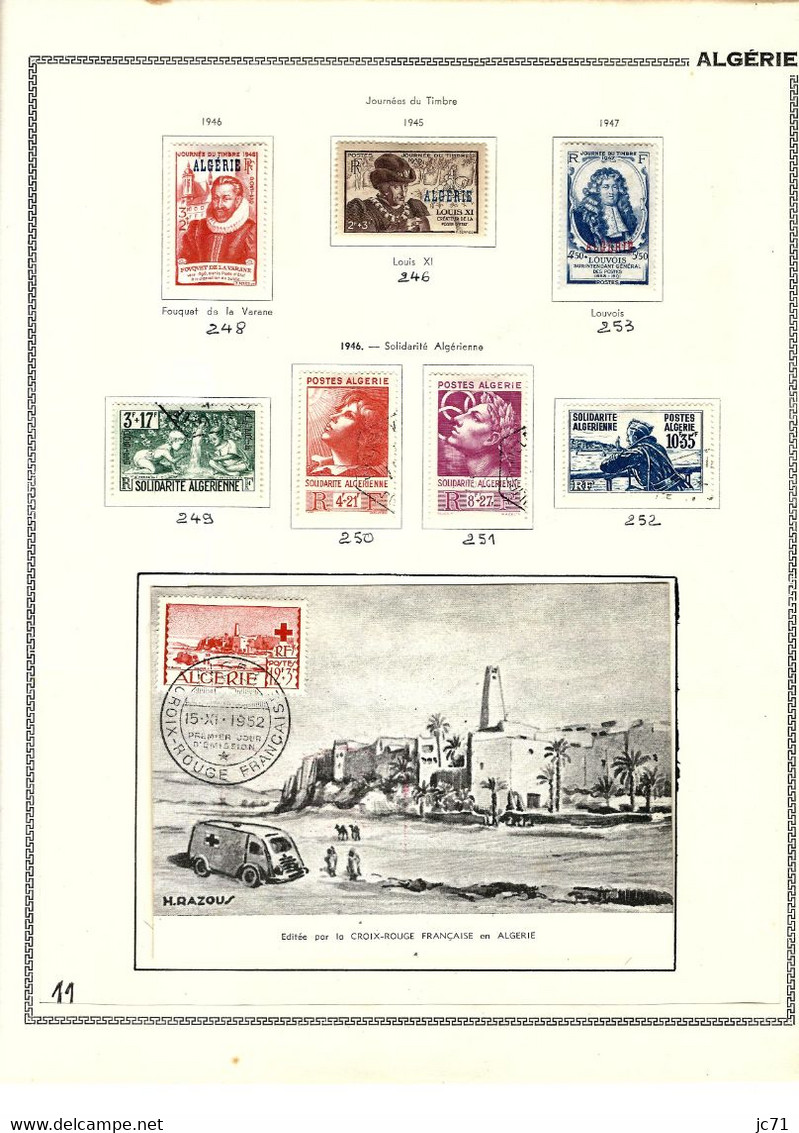 3 Collections-Algérie 1924/1958 Maroc 1891/1956 Indochine 1889/1944-Scan/listing- Neuf et oblitéré-Sur feuille d'album