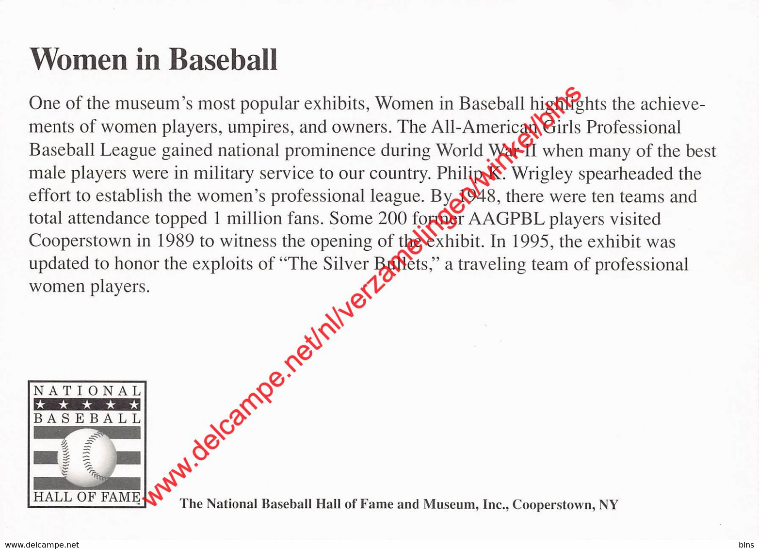 Women In Baseball - The National Baseball Hall Of Fame And Museum - Cooperstown New York - Baseball