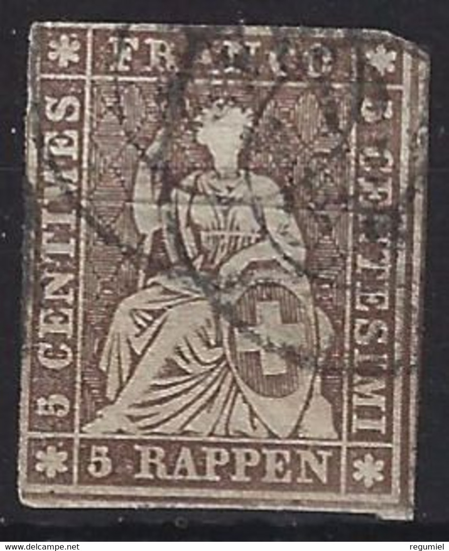 Suiza U   26 (o) Usado. 1854 - 1843-1852 Federale & Kantonnale Postzegels