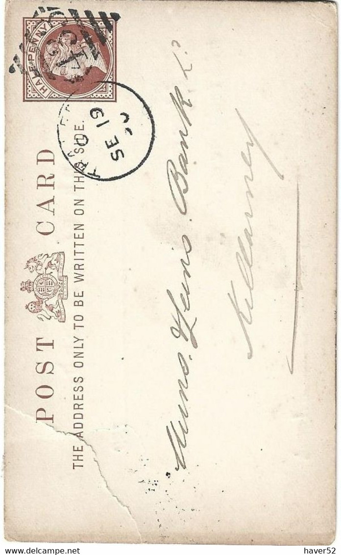 QV Postal Card 1890 With Tralee Duplex To Killarney - Préphilatélie