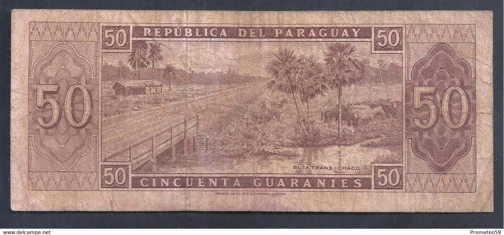 Paraguay – Billete Banknote De 50 Guaraníes – Ley De 1952 – Serie A - Paraguay