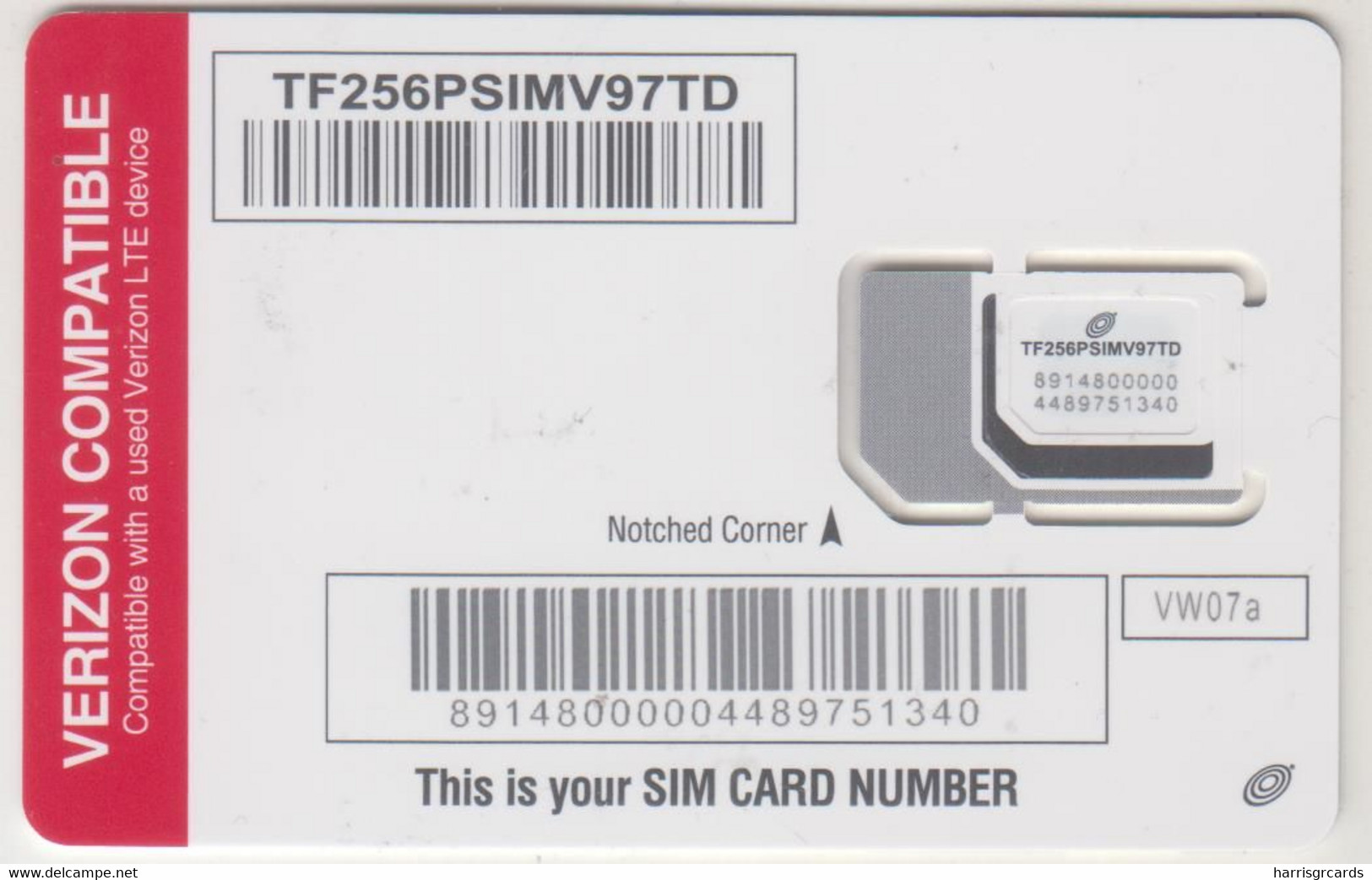 USA - Verizon Compatible Circles, Verizon GSM Card , Mint - Chipkaarten