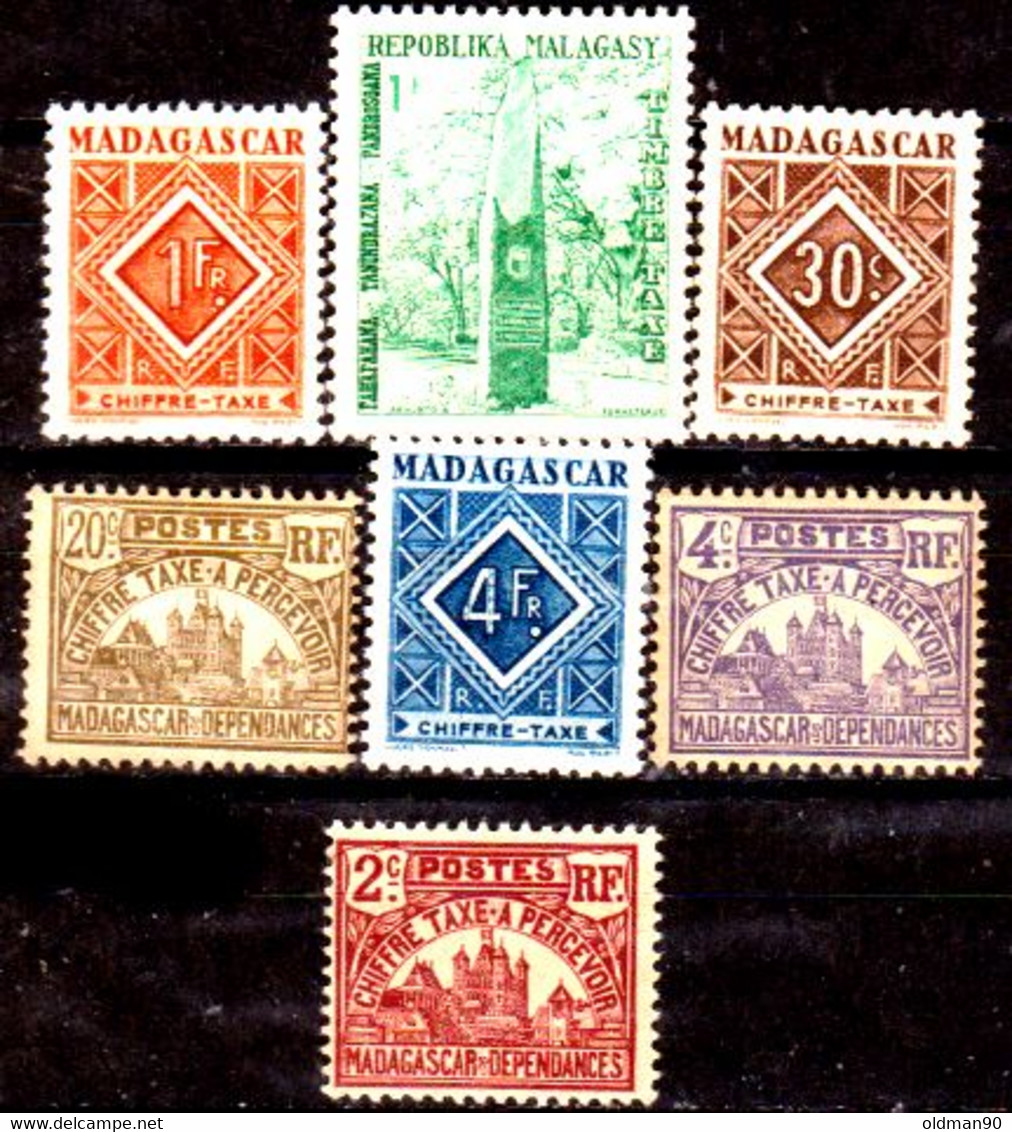 Madagascar -136- POSTAGE DUE STAMPS, Issued By 1908-1962 - Quality In Your Opinion. - Postage Due