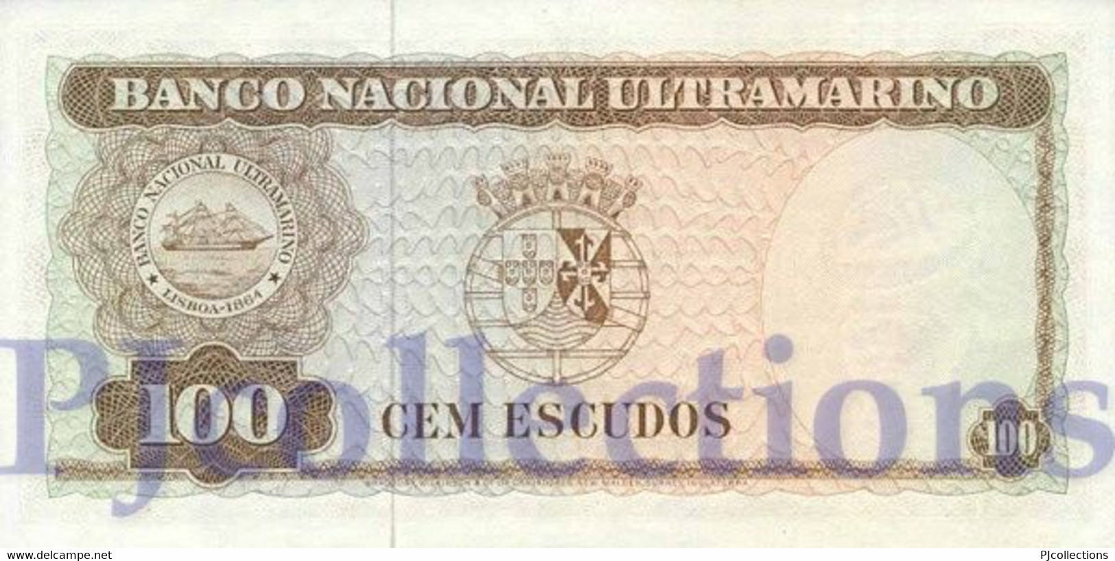 TIMOR 100 ESCUDOS 1963 PICK 28a AUNC W/OXIDE SPOT - Timor